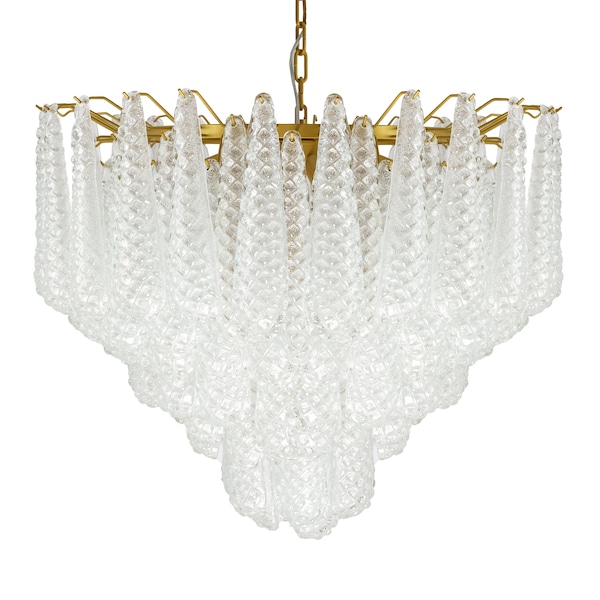 Italian Vintage Petals Drop Murano Chandelier - Drops Deluxe - Crystal