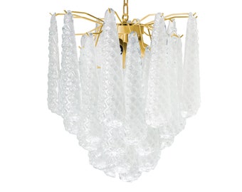 Italian Vintage Petals Drop Murano Chandelier - Drops - Crystal