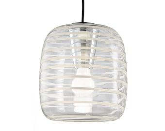 Suspension design moderne en cristal de Murano - Modèle Soak Stripe - Verrerie de Murano - Minimal Italian Design