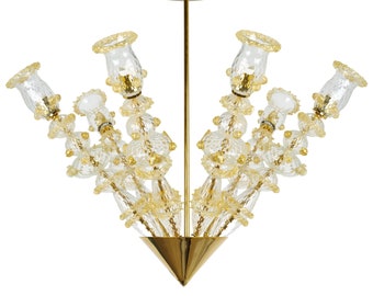 Conus Classic - Murano Chandelier in crystal and 24k gold - Crystal Italian Lamp