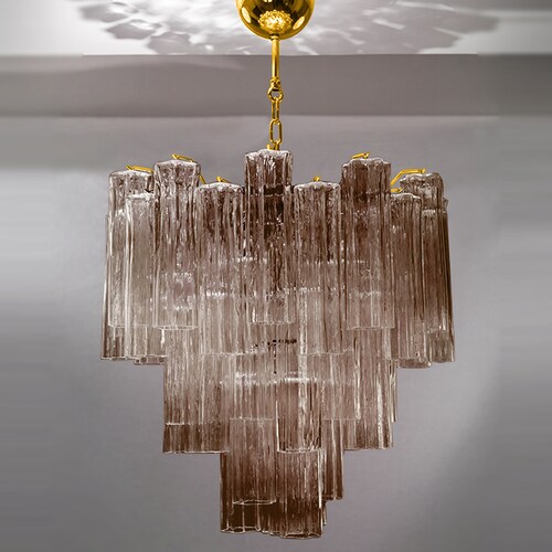 Glass Star Chandelier Brown Smoked Crystal 43 Glass Star Chandelier Brown Smoked, Glass Crystal Chandelier Vintage