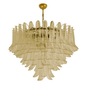 Dalie • Vintage Murano saddle petals chandelier • Ø90 cm • Vintage 70s design suspension lamp Made in Italy
