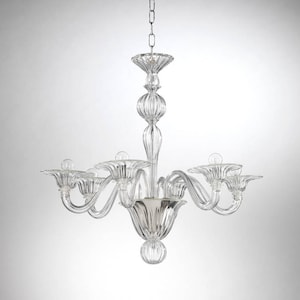 Ca 'Casanova • Murano Glass Chandelier • 6 Crystal Lights • Modern design