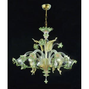 Ca'Venier 5 lights Crystal gold green