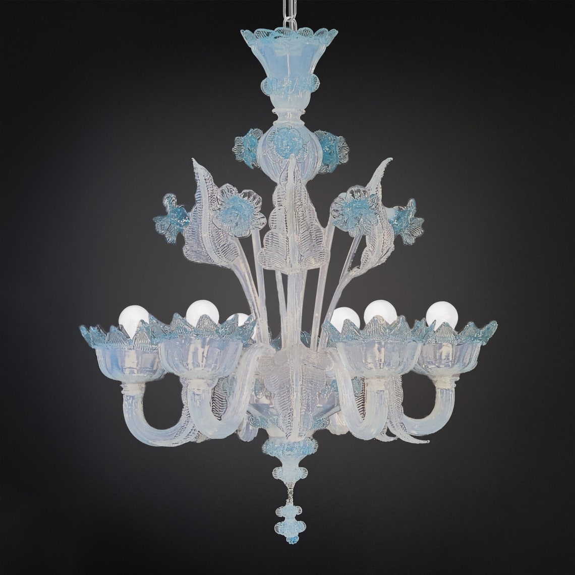 Murano Crystal Chandelier Verney Murano Chandelier in Opal Etsy