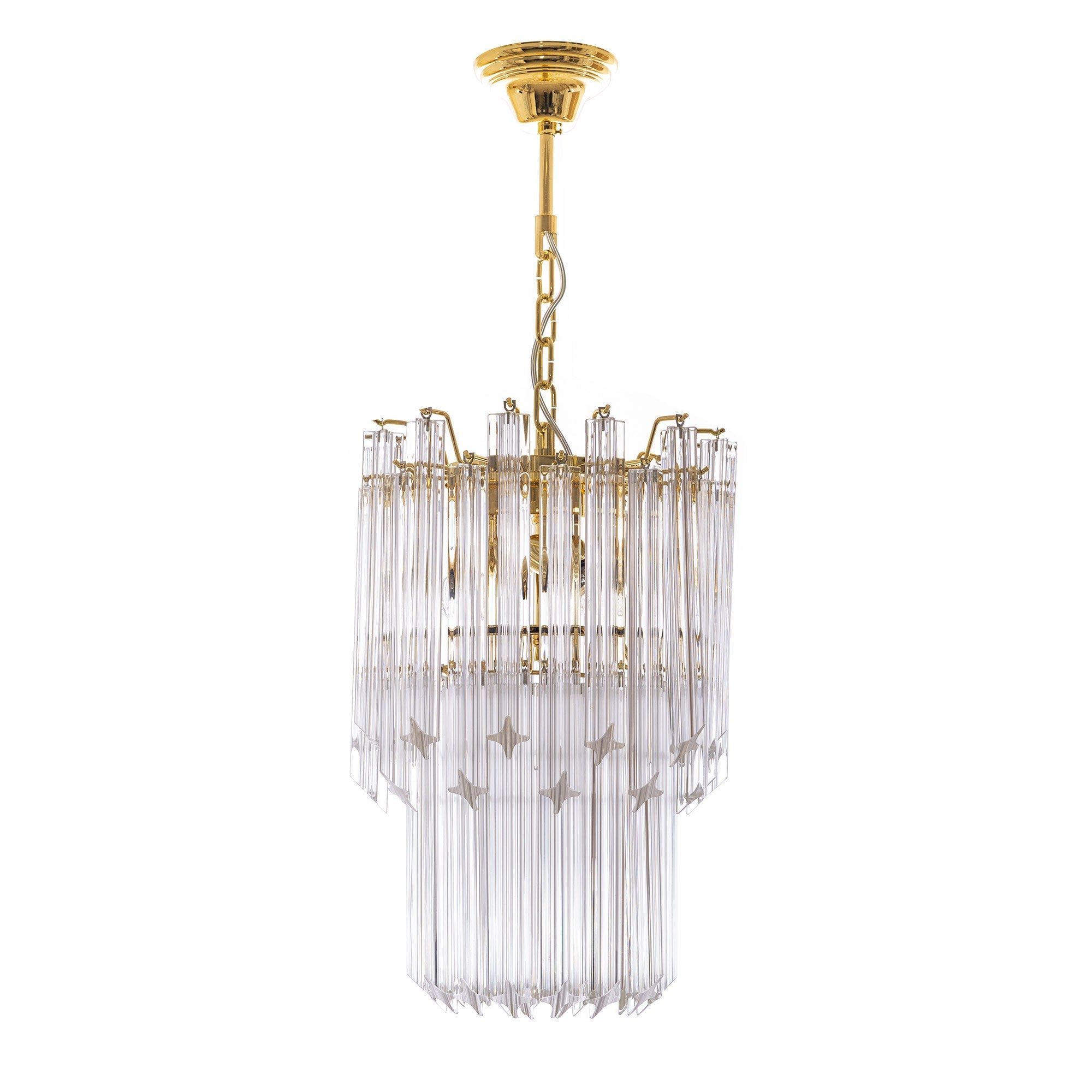 Quadriedri Murano chandelier • 40 prism glasses • Vintage 70s • Model Regale
