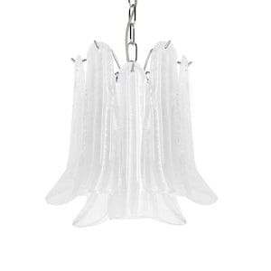 Dalie Diamond • Vintage Murano saddle grit petals chandelier • Ø 30 cm • Vintage 70s design suspension lamp Made in Italy