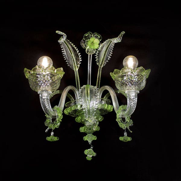 Imperiale wall lamp 2 lights crystal and color