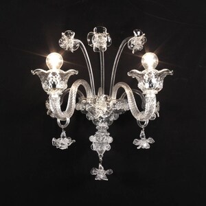 Floral wall lamp 2 lights crystal
