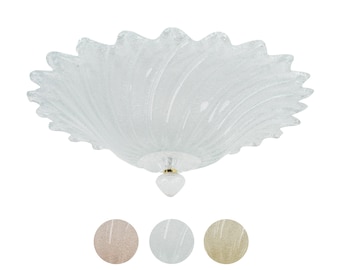 Star Ceiling light in colored Murano glass - Crystal Graniglia - Cometa model - Italian ceiling lamp - Cristalleria Murano