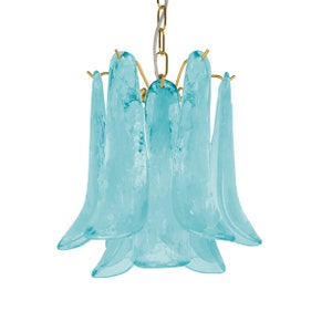 Dalie • Small Vintage Murano saddle petals chandelier • Ø 30 cm • Vintage 70s design suspension lamp Made in Italy