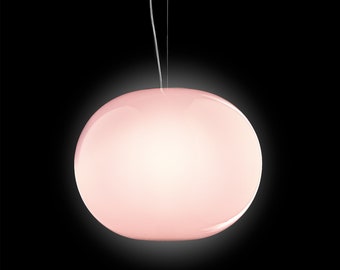 Suspension design moderne en cristal de Murano - Modèle Ovum Pink - Verrerie en cristal de Murano - Italian Minimal Design