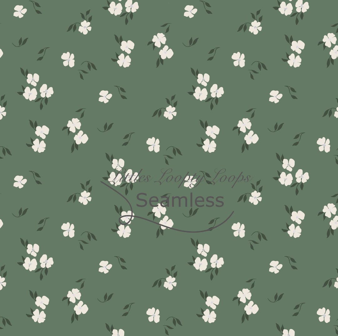 Minimal White Floral Seamless Pattern – Vintage-inspired Digital Fabric ...