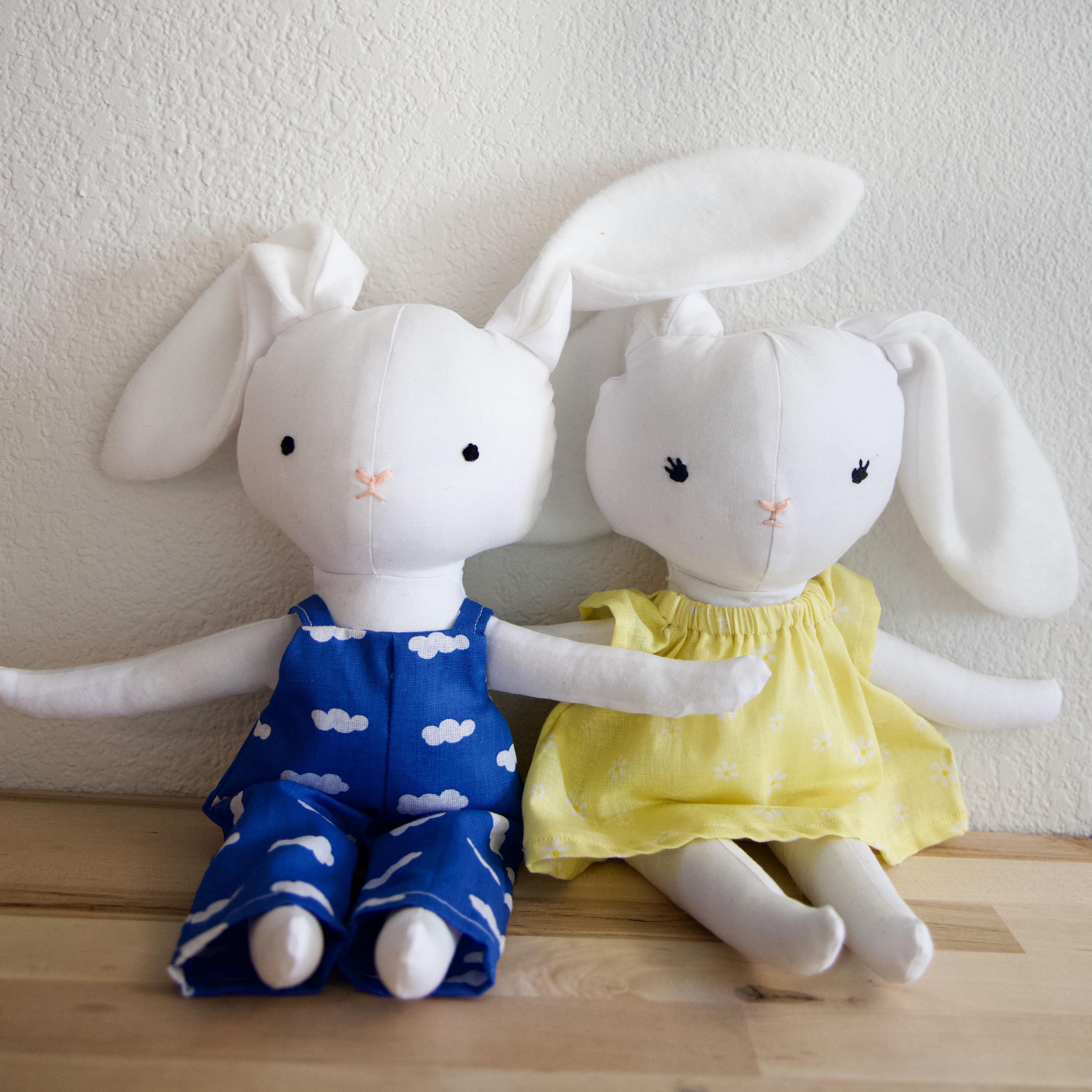 Handmade Heirloom Sewn Easter Bunnies & other Animals