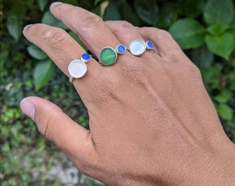 Handmade green sea glass and sterling silver earrings recycled jewellery eco gift gift for her boho surf style beach jewellery