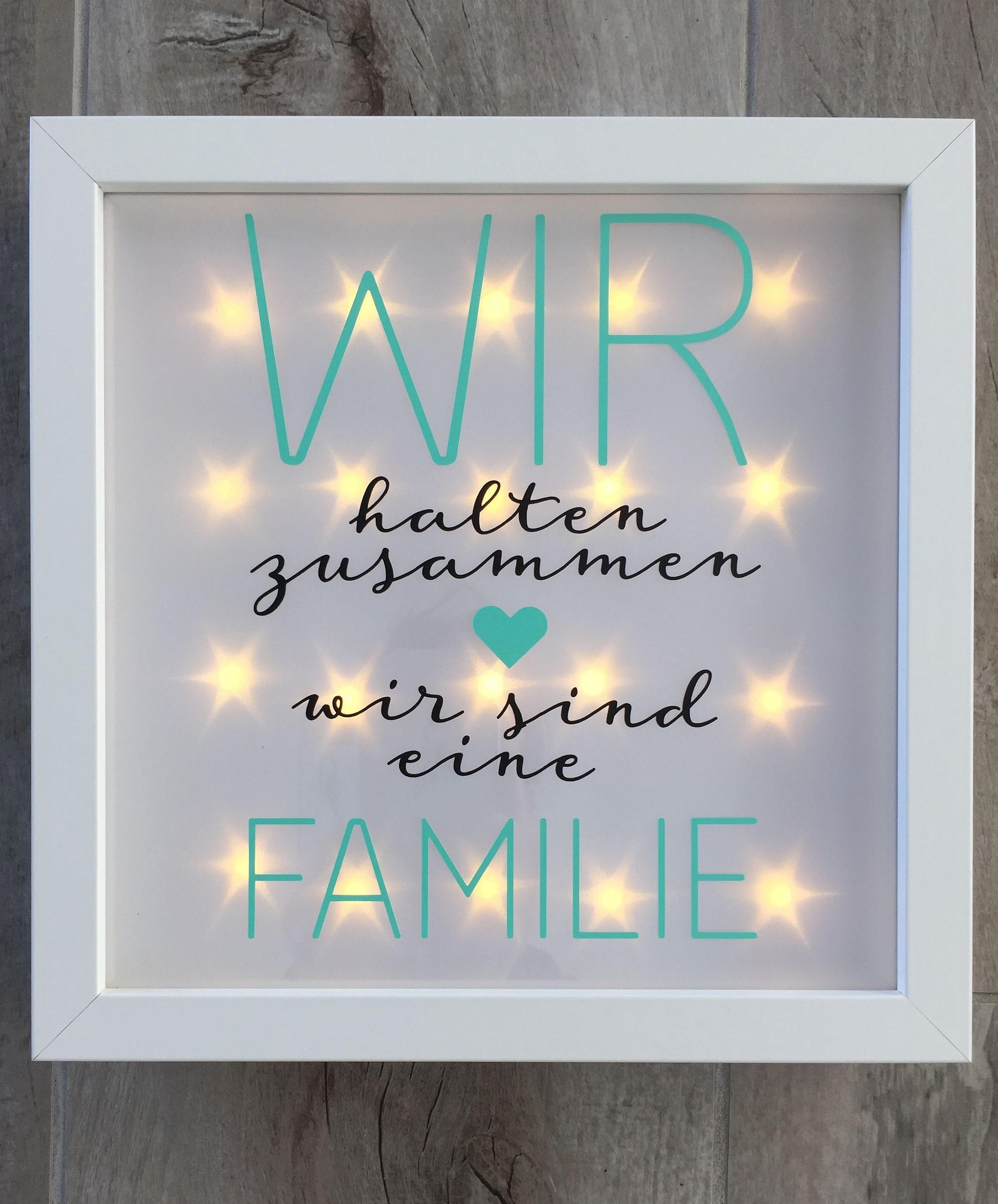 Geschenk Familie beleuchteter Bilderrahmen mit Spruch Etsy