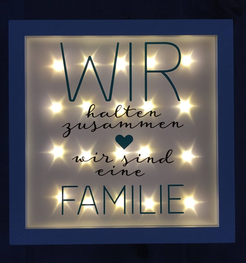 Geschenk Familie beleuchteter Bilderrahmen mit Spruch Etsy