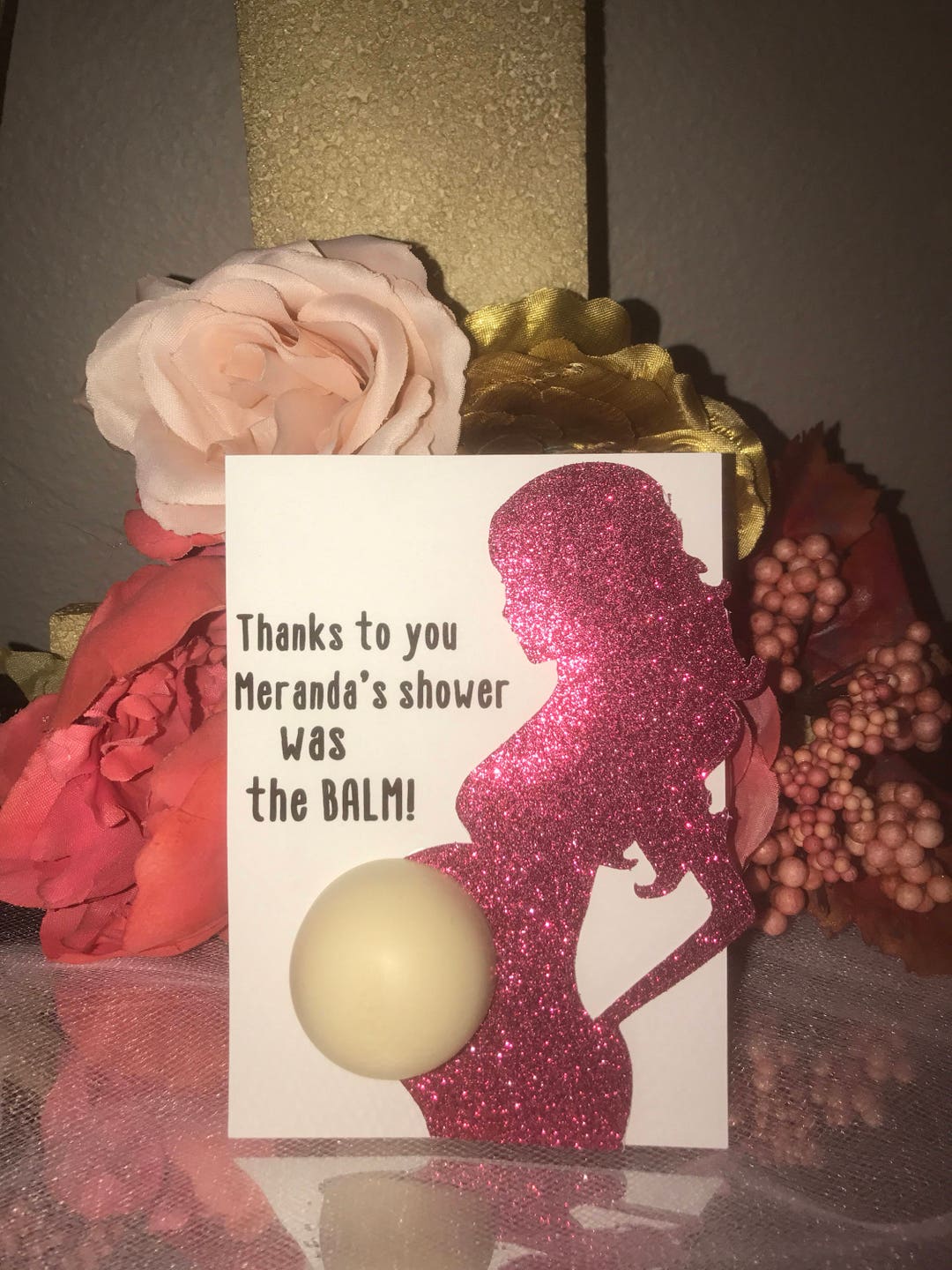 Baby Shower Thank You Cards/ Lip Balm Holder/ Eos Lip Balm Etsy