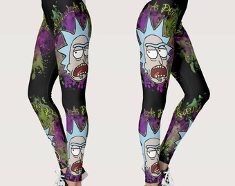 Rick and Morty Rick Sanchez Womens Festival Leggings Yoga Pants Riggity Wrecked