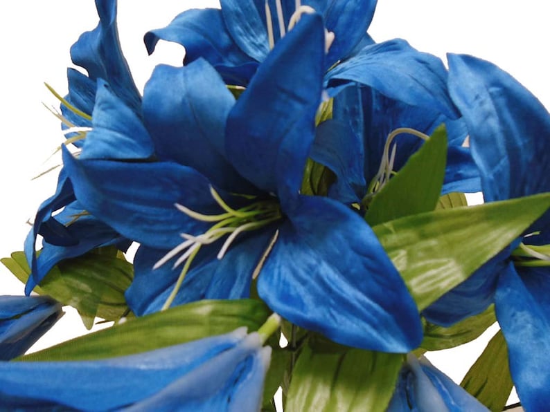 Tiger Lily Bush Satin Artificial Flowers 19 Bouquet 11-A8225