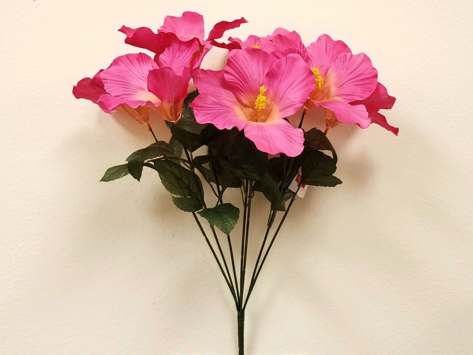 HOT PINK Jumbo Hibiscus Bush Artificial Flowers 23 Etsy