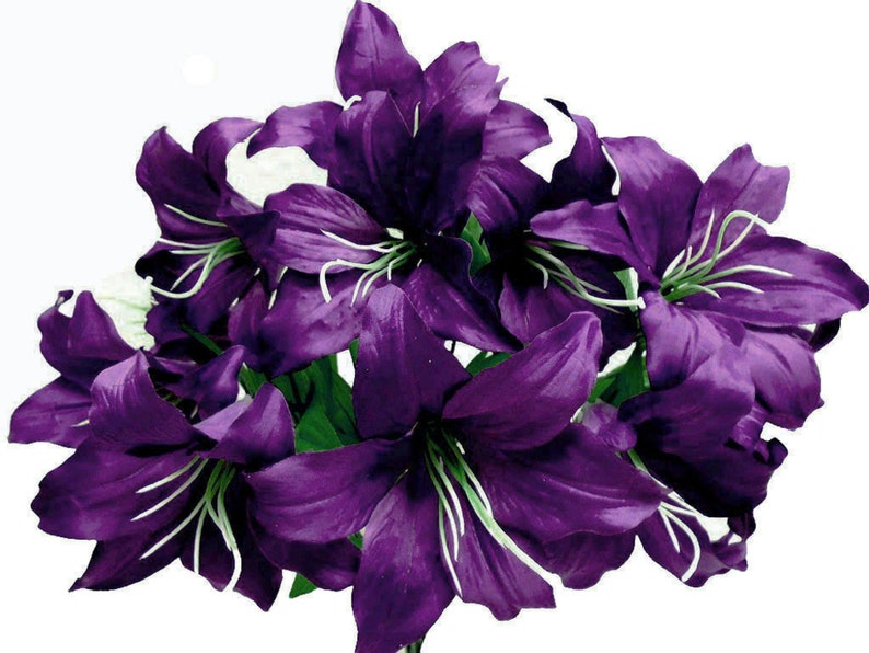 Tiger Lily Bush Satin Artificial Flowers 19 Bouquet 11-A8225