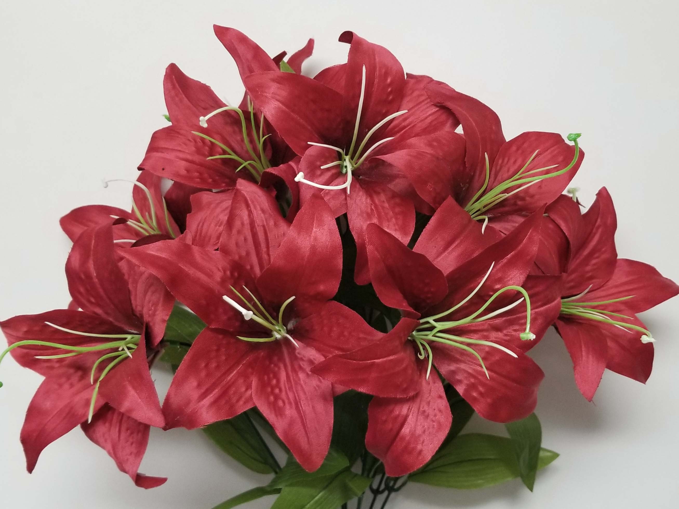 Tiger Lily Bush Satin Artificial Flowers 19