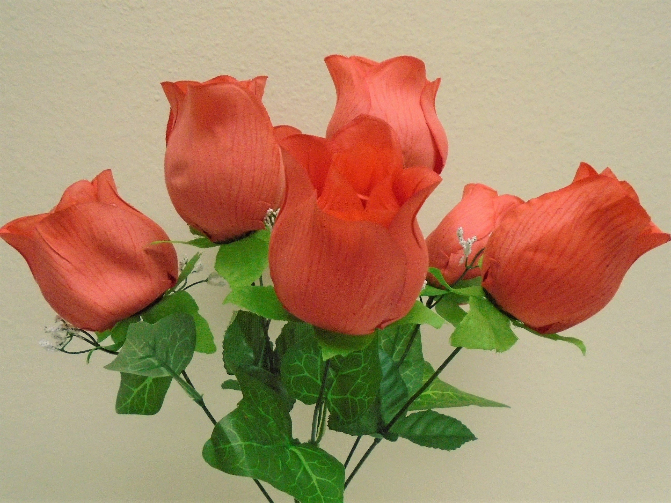 2 Bushes Jumbo Rose Bud 7 Artificial Silk Flowers 17 Etsy
