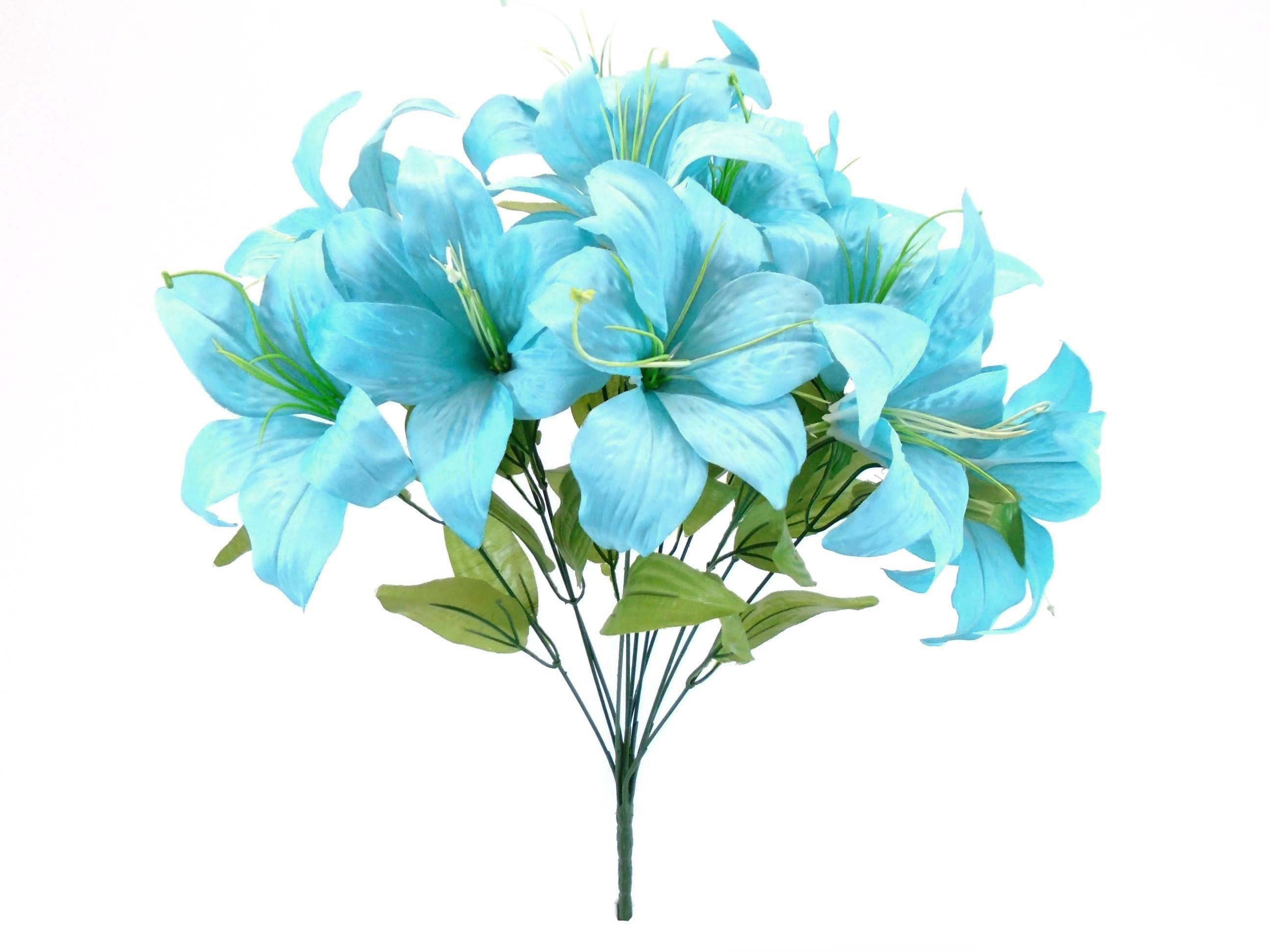 Tiger Lily Bush Satin Artificial Flowers 19 Bouquet Etsy