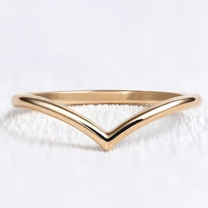 V Gold Ring, Handmade Jewelry V Ring, Simple Midi Finger Ring, Chevron Gold Ring, Unique Jewelry, Minimalist Ring, Gift For Her,