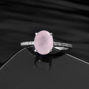 Vintage Solitaire Rose Quartz Engagement Ring 14k Gold Rose Quartz Minimalist Wedding Ring Art Deco Rose Quartz Dainty Bridal Ring For Women