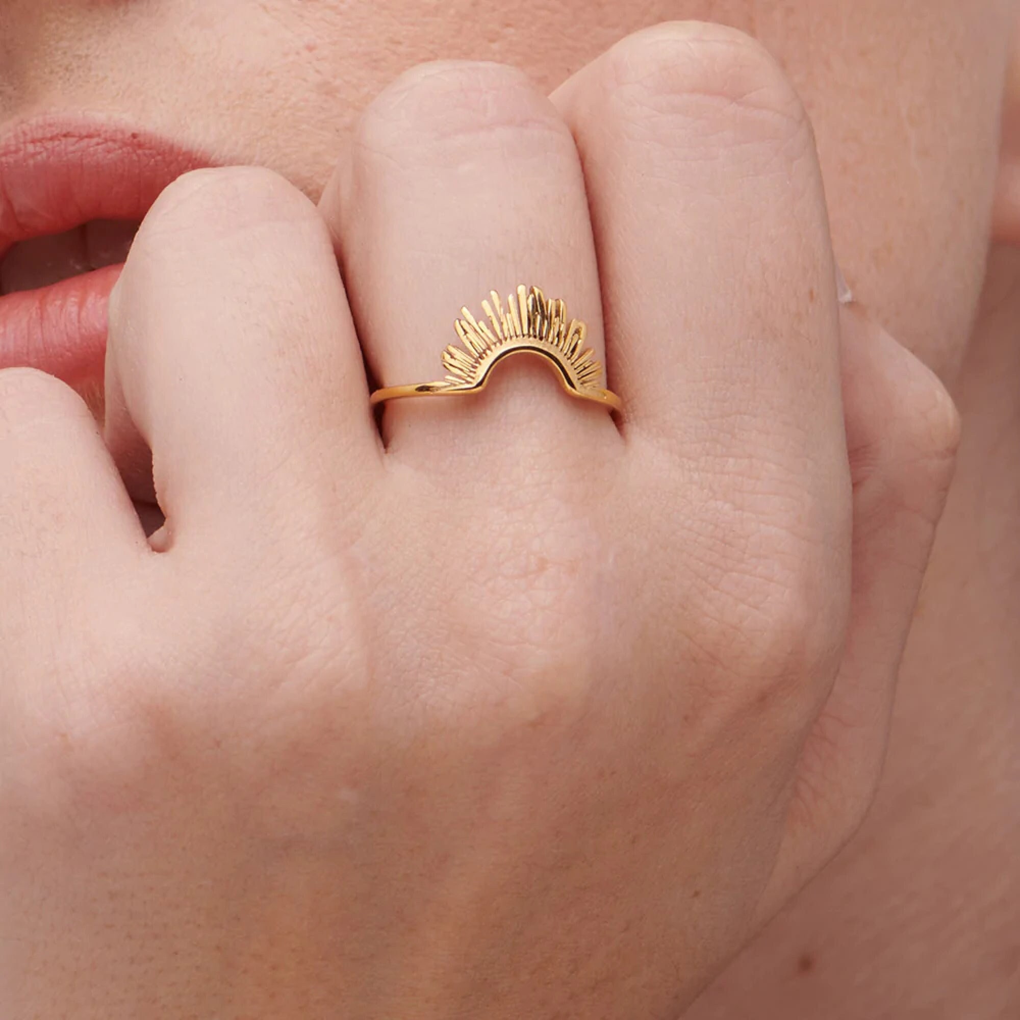 Gold sun deals ring