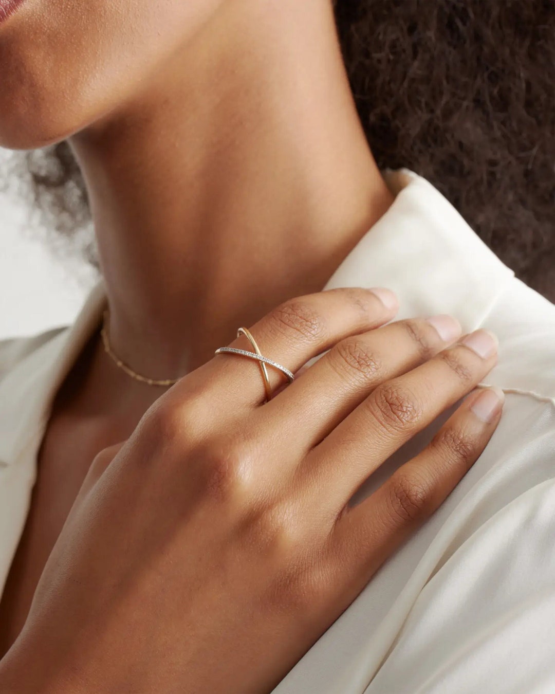 Criss Cross Sterling Silver Ring, Diamond Ring, Statement Ring, Fall