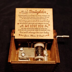 dad to daughter engraved music box