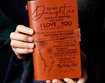 To My Daughter Leather Journal Refillable Travel Diary Graduation Back to School Gift Daughter Gift - Crown Remember You are My Daughter and Straighten Your Crown 140 Page Keepsake Gift