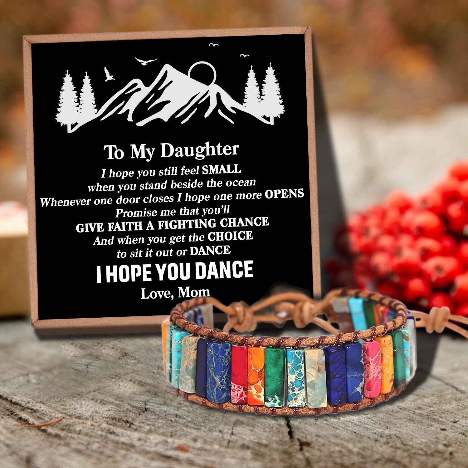 To My Daughter I Hope You From Love Mom Message Card String Agate