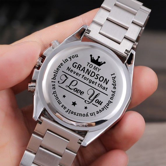 To My Grandson Gifts From Grandpa, Grandson Gift, Mens Engraved Watch,  Graduation Gift for Grandson, Grandpa and Grandson Gift, Battery - Etsy
