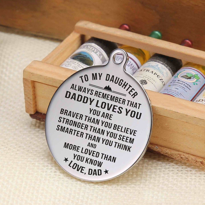 To My Daughter You Are Smarter Than Love Dad Necklace Circular Customized Stainless Steel Birthday Graduation Anniversary Military Gift
