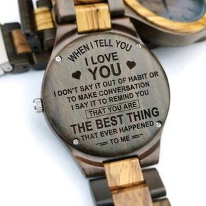 You Are The Best Thing That Ever Happened To Me Muzuo Link Belt Engraved Wooden Quartz Wrist Watch Anniversary Birthday Customized Gift