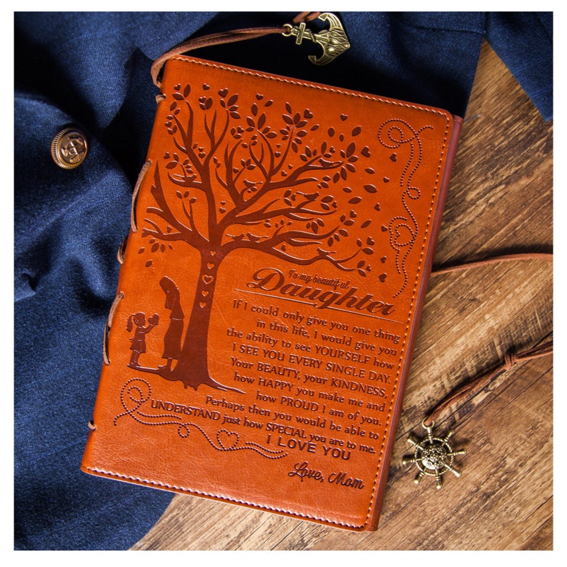 To My Daughter I Could Love From Mom Engraved Leather Journal Etsy