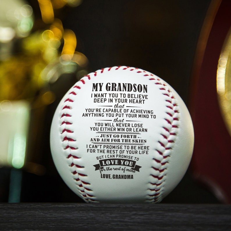 My Grandson Love You From Grandma Engraved Baseball Ball T Etsy