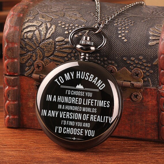 engraved pocket watch for husband