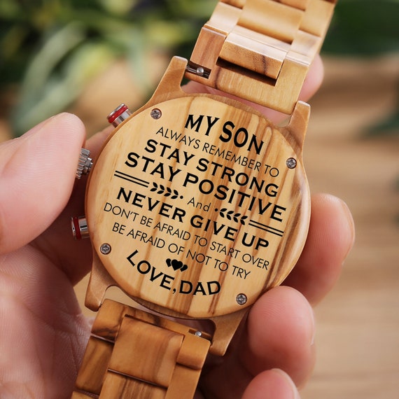 To my son wooden clearance watch