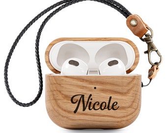 Customized Apple AirPods 3rd Generation Earbuds Headphone Engraved Wooden Cover for Son Daughter Husband Gift Holiday Birthday Personalized