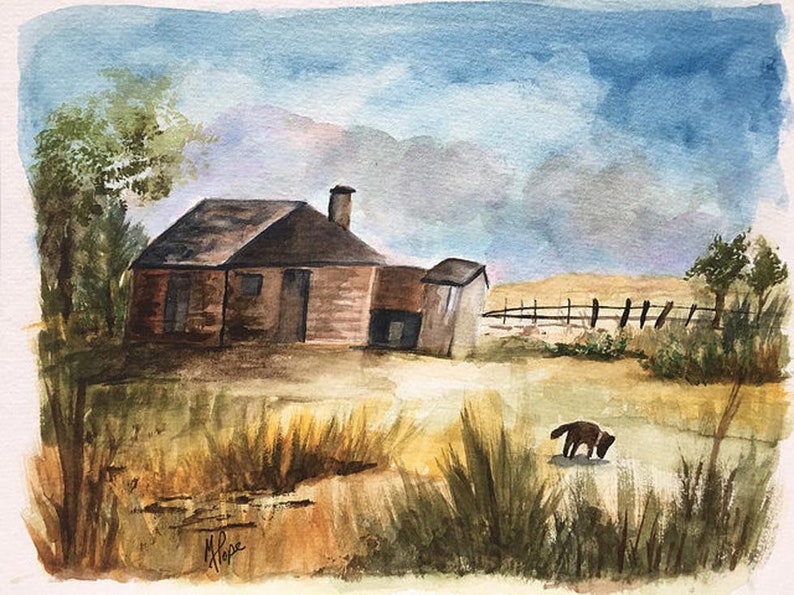 Old Shack Watercolor Painting/Watercolor Shack/Shack | Etsy