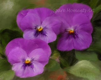 Purple pansies/digital art/purple flowers/floral art/digital flowers