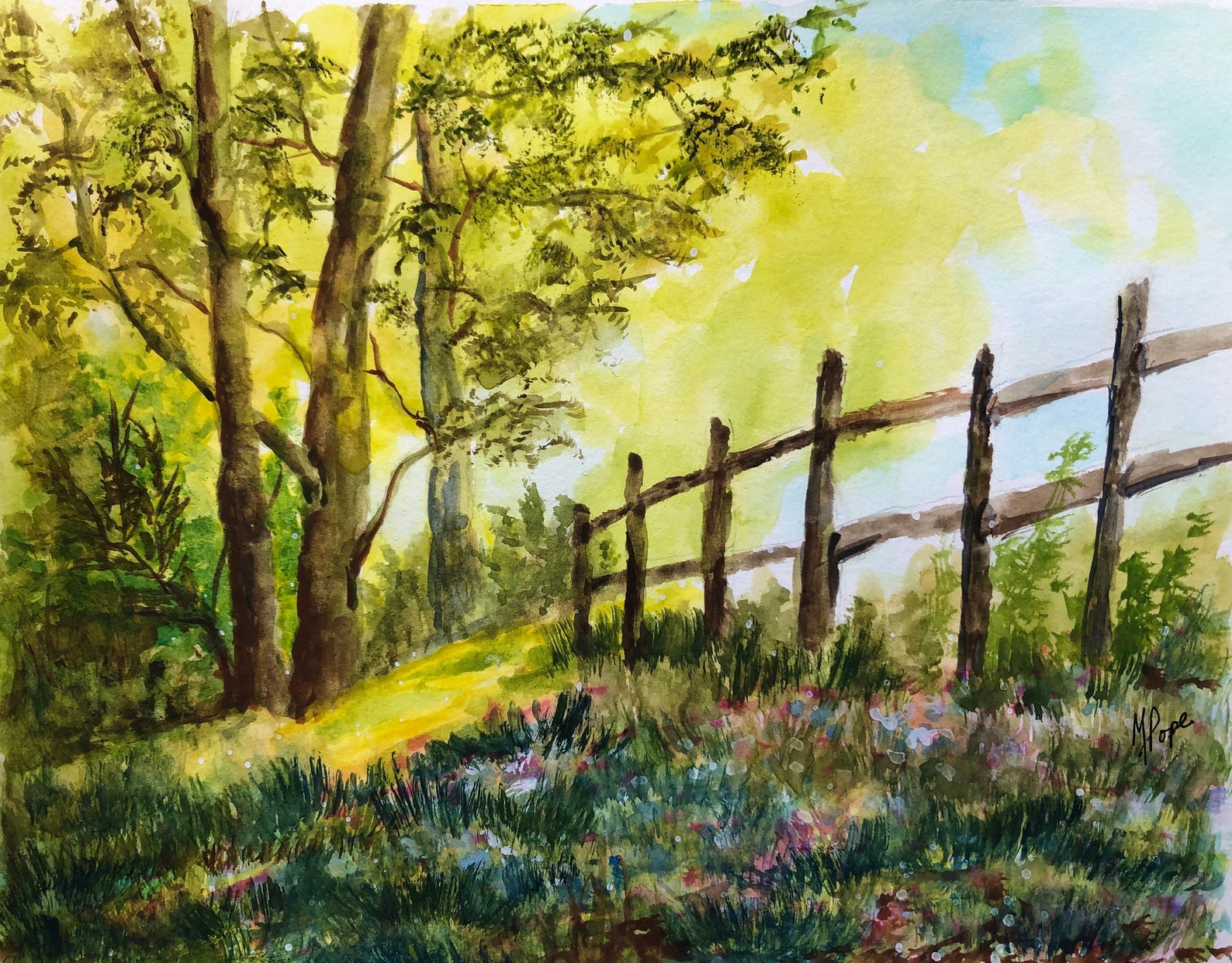 Peaceful Evening Watercolor Painting/watercolor Etsy