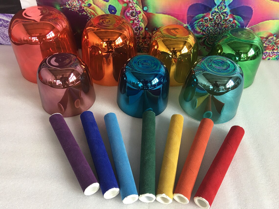 Alchemy color crystal singing bowls 3th octave one set 7pcs Etsy