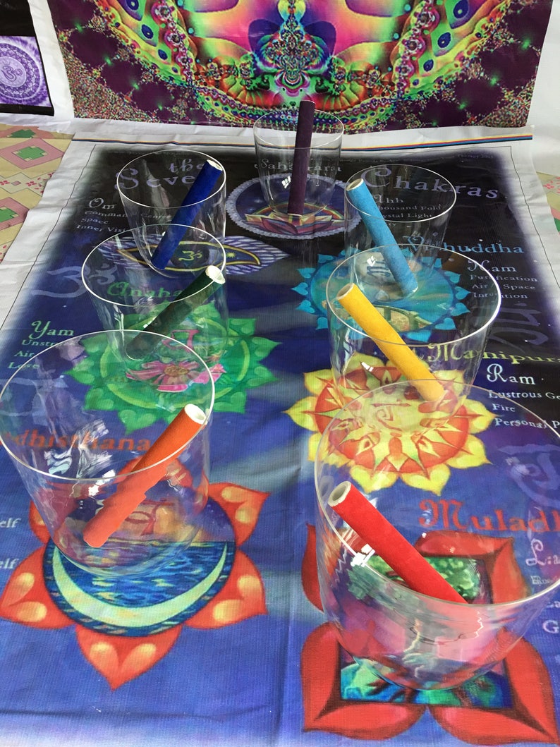 Chakras set 7pcs 3th octave clear crystal singing bowls in Etsy