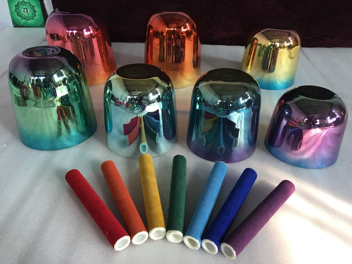 Alchemy color crystal singing bowls 3th octave one set 7pcs Etsy